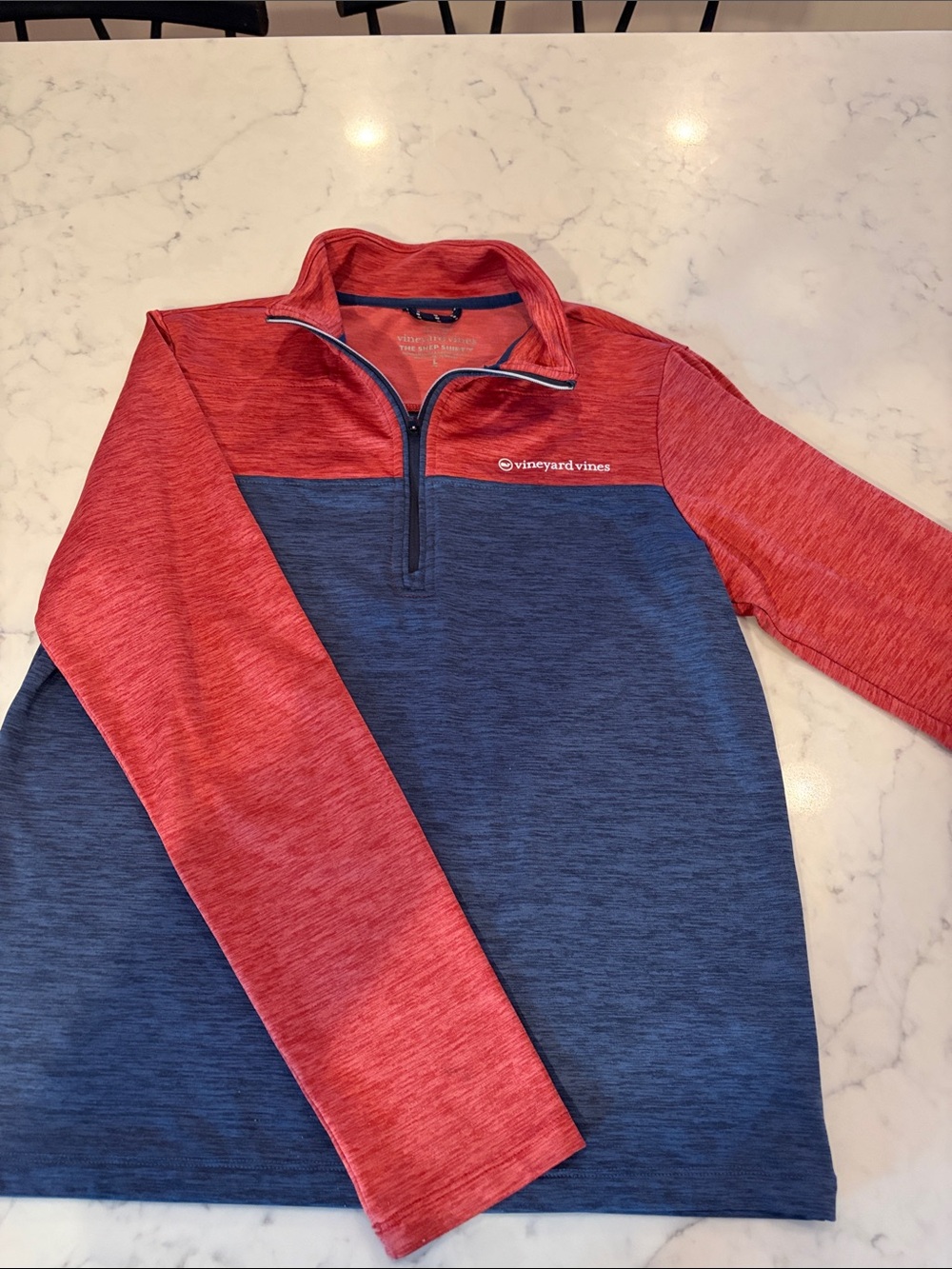 Vineyard Vines Kids Red & Blue Quarter-Zip Pullover